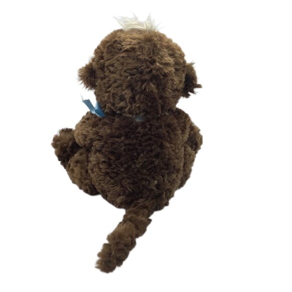 Soft Cuddly Brown Chimp Monkey Plush Toy Blue Ribbon The Petting Zoo 12” - Picture 3 of 5